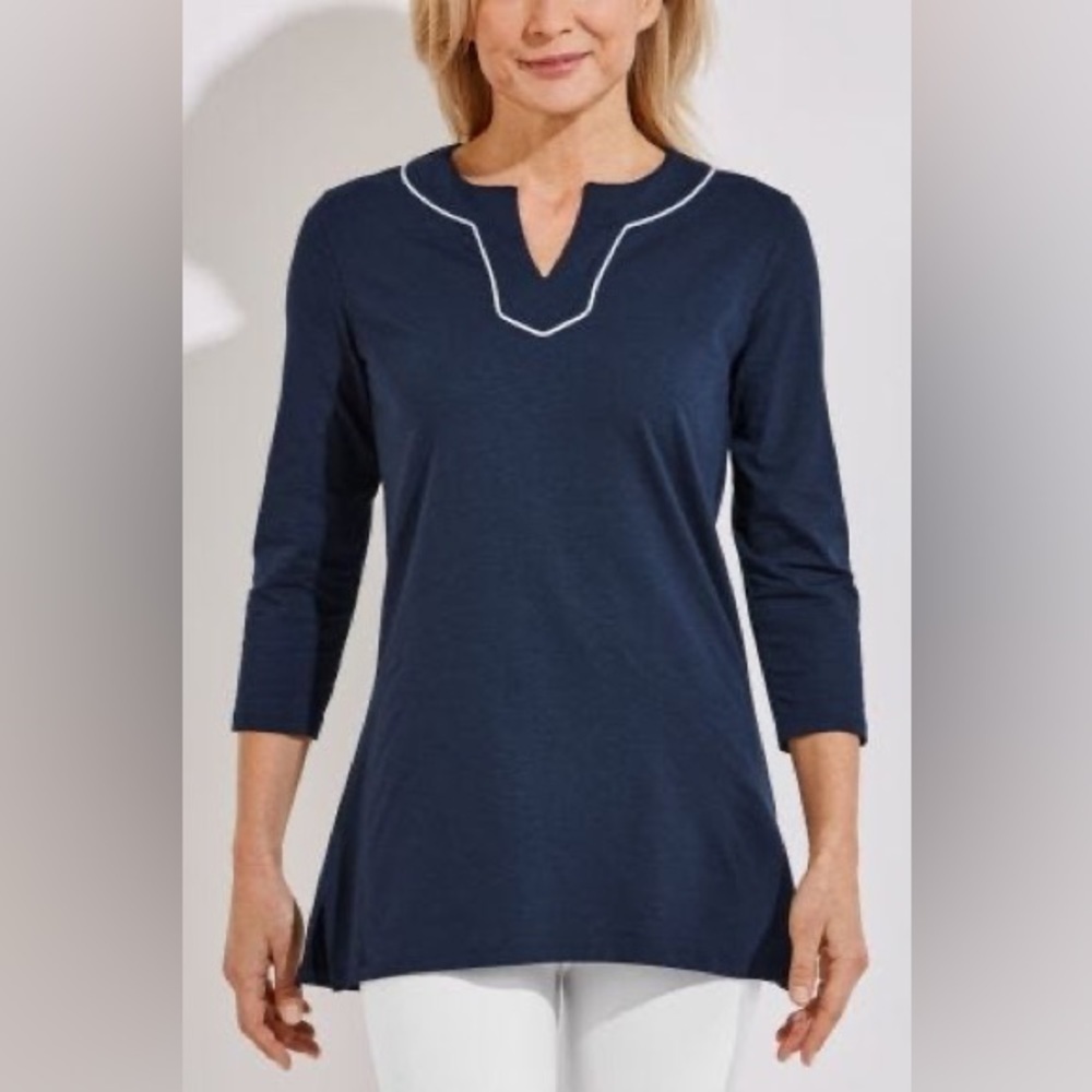 COOLIBAR Oceanview Tunic Top Navy UPF 50+ Size M